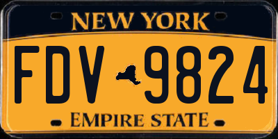 NY license plate FDV9824