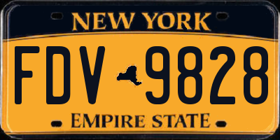 NY license plate FDV9828