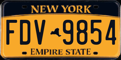 NY license plate FDV9854