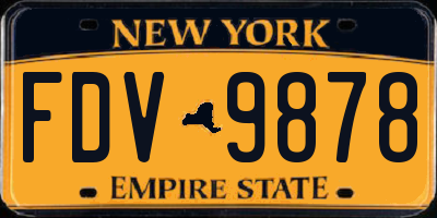 NY license plate FDV9878