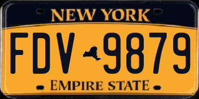 NY license plate FDV9879