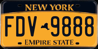 NY license plate FDV9888