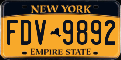 NY license plate FDV9892