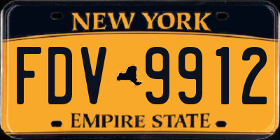 NY license plate FDV9912