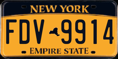 NY license plate FDV9914