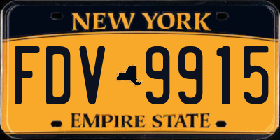 NY license plate FDV9915