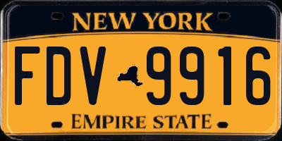 NY license plate FDV9916
