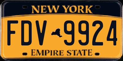 NY license plate FDV9924