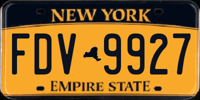 NY license plate FDV9927