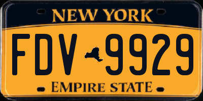 NY license plate FDV9929