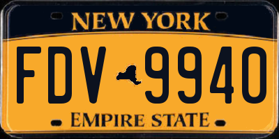 NY license plate FDV9940