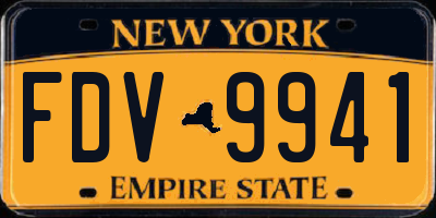 NY license plate FDV9941