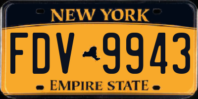 NY license plate FDV9943