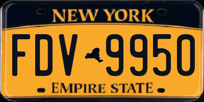 NY license plate FDV9950