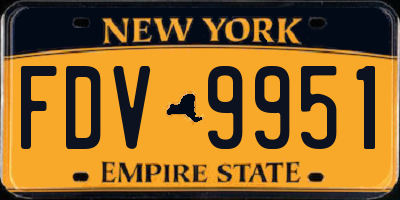NY license plate FDV9951