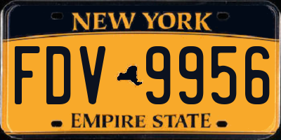 NY license plate FDV9956