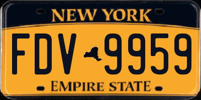 NY license plate FDV9959