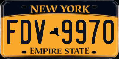 NY license plate FDV9970