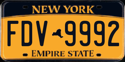 NY license plate FDV9992