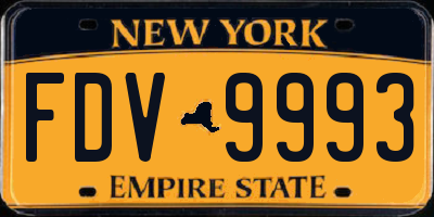 NY license plate FDV9993