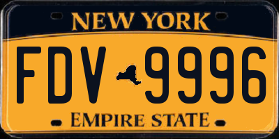 NY license plate FDV9996