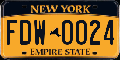 NY license plate FDW0024