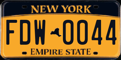 NY license plate FDW0044