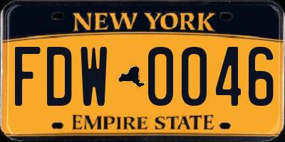 NY license plate FDW0046