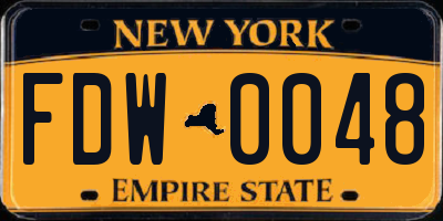 NY license plate FDW0048