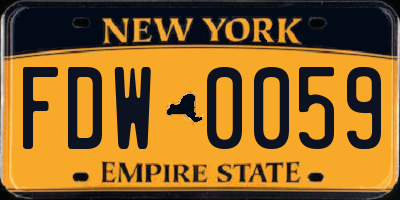 NY license plate FDW0059