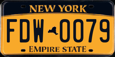 NY license plate FDW0079