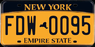 NY license plate FDW0095