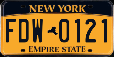 NY license plate FDW0121