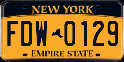 NY license plate FDW0129