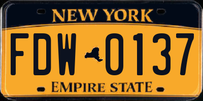 NY license plate FDW0137