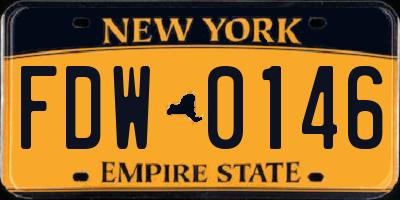 NY license plate FDW0146