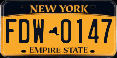 NY license plate FDW0147