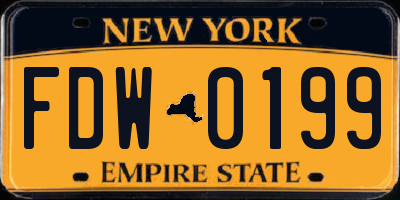 NY license plate FDW0199