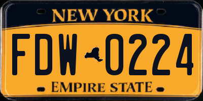 NY license plate FDW0224