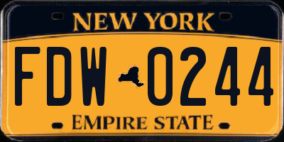 NY license plate FDW0244