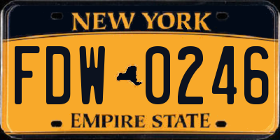 NY license plate FDW0246