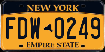 NY license plate FDW0249