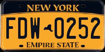 NY license plate FDW0252