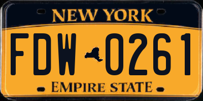 NY license plate FDW0261
