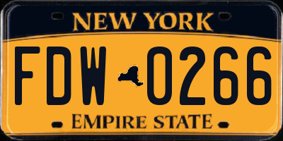 NY license plate FDW0266