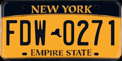 NY license plate FDW0271