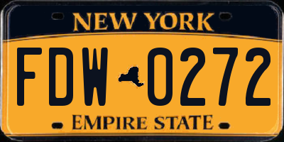 NY license plate FDW0272
