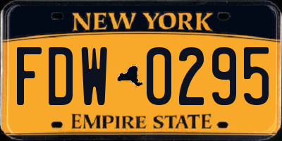 NY license plate FDW0295