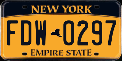 NY license plate FDW0297