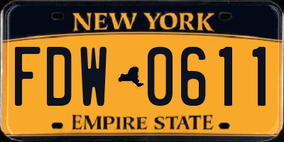 NY license plate FDW0611
